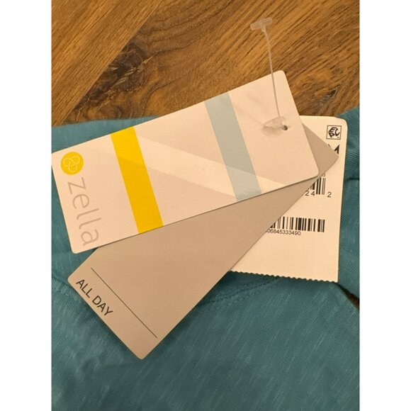 Zella All Day Teal Reef Long Sleeve Shirt XS Nordstrom Blue Green Cotton Womens - Picture 5 of 7